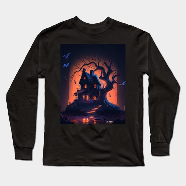 Haunted House on the Hill Long Sleeve T-Shirt by Horror Shop